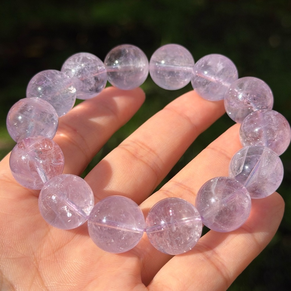 16mm stretchable‎ rainbow ice lavender amethyst bracelet 0563